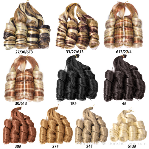 Wholesale Loose Body Wave Spiral Curl Crochet Braids Hair 24 Inches 150g Synthetic French Wave Curl Braiding Hair Extensions